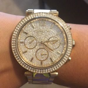 Gold Bling Michael Kors Watch